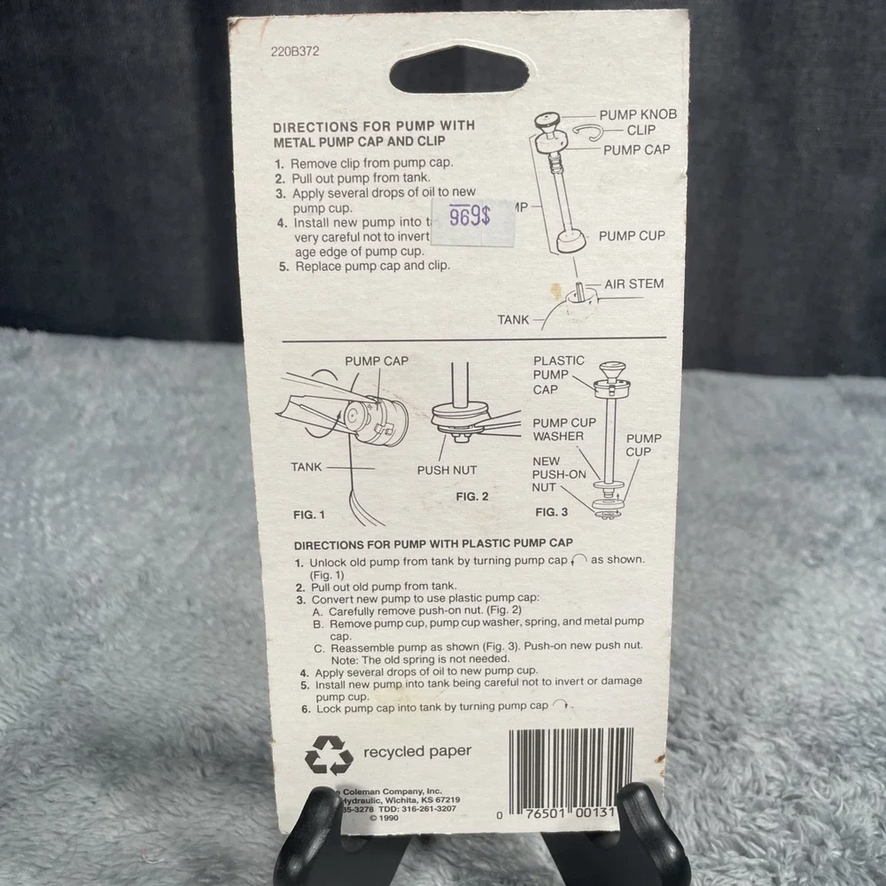 VTG Coleman 220A6201 Lantern Fuel Pump New Old Stock Pump Repair Kit 220A6201